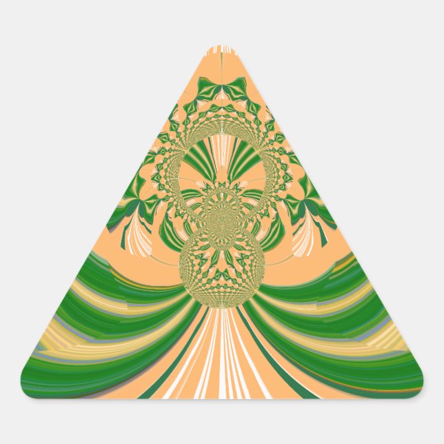 Sticker Triangulaire Design vert jaune. (Devant)