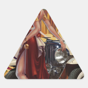 Sticker Triangulaire Detroit, Michigan   Ville automobile