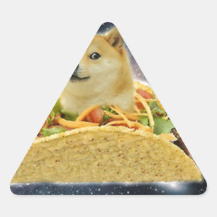 Sticker Triangulaire doge space taco meme