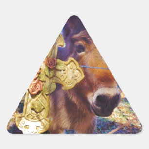 Sticker Triangulaire Donkey avec croix Rose