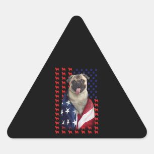 Sticker Triangulaire Drapeau américain Puggy
