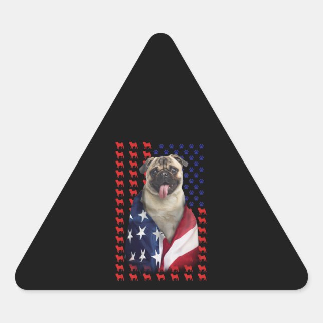 Sticker Triangulaire Drapeau américain Puggy (Devant)