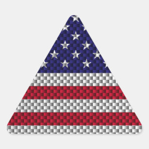 Sticker Triangulaire Drapeau américain sur l'impression en fibre de car