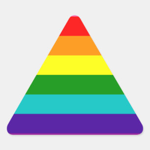 Sticker Triangulaire Drapeau arc-en-ciel d'un Gay pride LGBT à 8 bandes