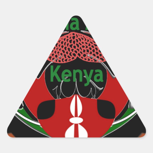 Sticker Triangulaire Drapeau du Kenya - Hakuna Matata Patriotic (Devant)
