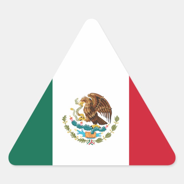 Sticker Triangulaire Drapeau du Mexique (Devant)