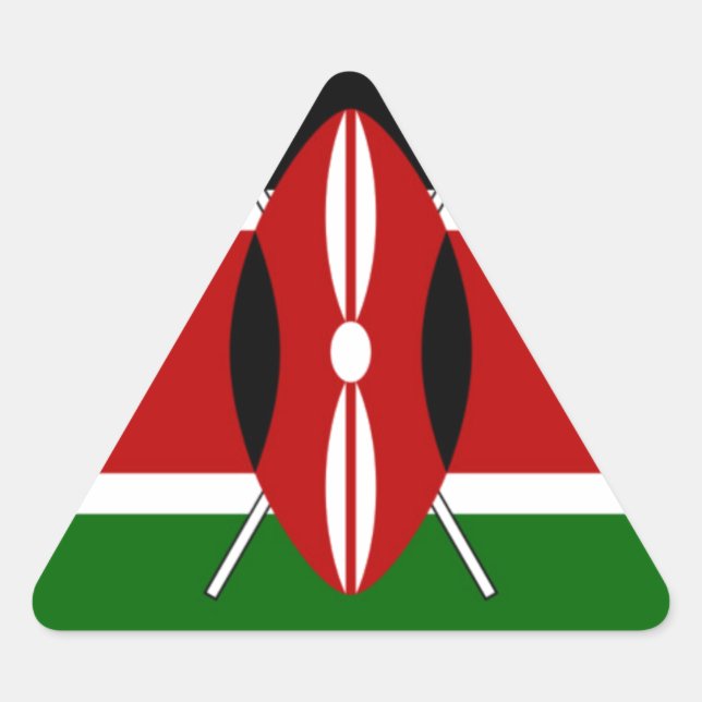 Sticker Triangulaire Drapeaux de Kenyan du Kenya (Devant)