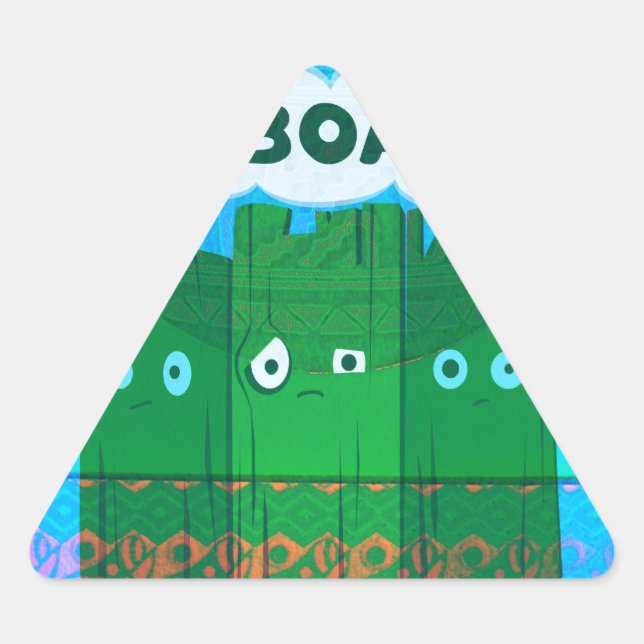 Sticker Triangulaire Drôle Inspirational Graphic Je m'ennuie Texte Art (Devant)