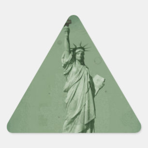 Sticker Triangulaire Effet photo endommagé Statue de la Liberté