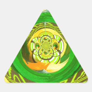 Sticker Triangulaire Elégance d'or : Beau art rose jaune africain