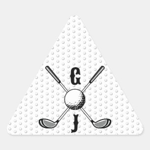 Sticker Triangulaire Élégant Monogr Minimaliste Golf...