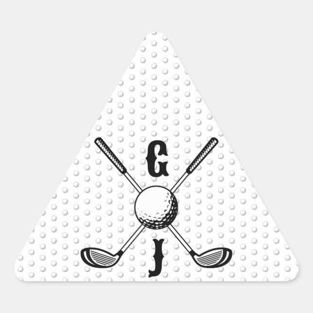 Sticker Triangulaire Élégant Monogr Minimaliste Golf... (Devant)