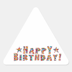 Sticker Triangulaire Élégant script : JEUX ANNIVERSAIRE