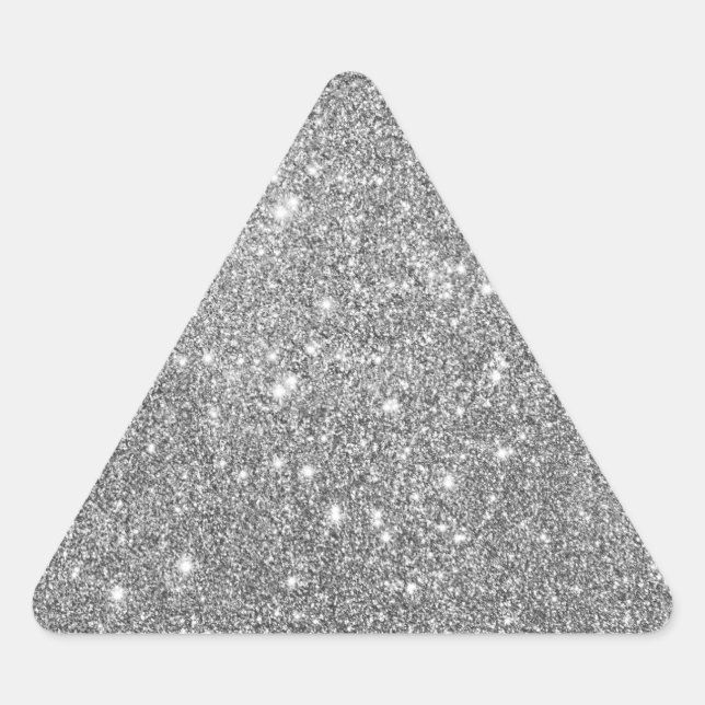 Sticker Triangulaire Elegant Silver Glitter (Devant)