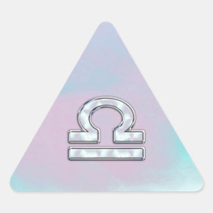Sticker Triangulaire Élégante Libra Zodiac signe Mère de Pearl Style