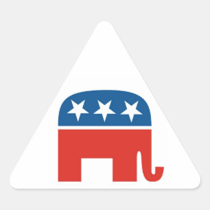 Sticker Triangulaire éléphant de Parti Républicain des Etats-Unis