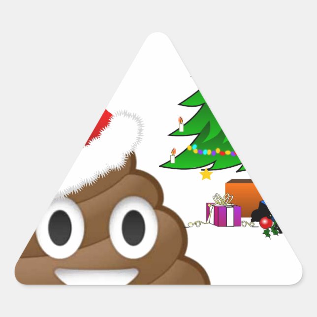 Sticker Triangulaire emoji de noël (Devant)