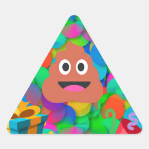Sticker Triangulaire emoji joyeux pod'anniversaire