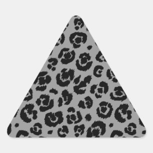 Sticker Triangulaire Empreinte de léopard noir gris gris