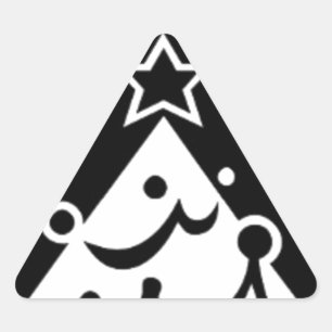 Sticker Triangulaire Étoile de Noël noire et blanche