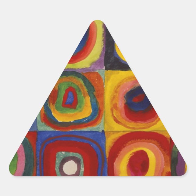 Sticker Triangulaire Étude des couleurs des cercles Carré (Devant)