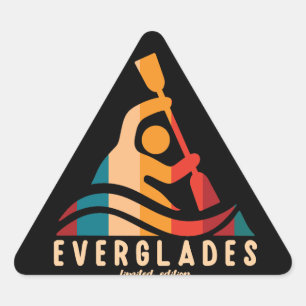 Sticker Triangulaire Everglades rétro Kayak