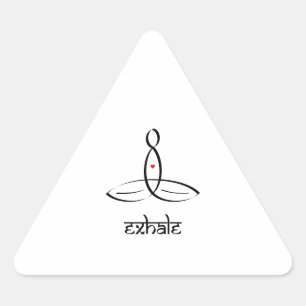 Sticker Triangulaire Exhale - Style sanskrit noir