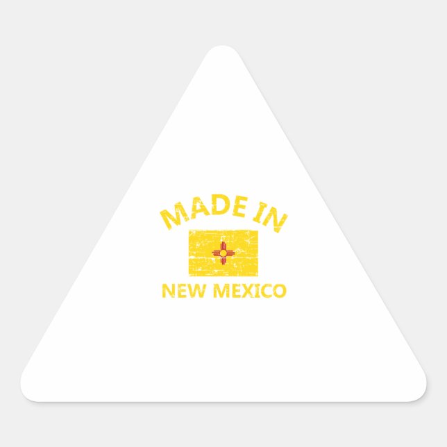 Sticker Triangulaire Fabriqué dans le NOUVEAU MEXIQUE États-Unis Drapea (Devant)