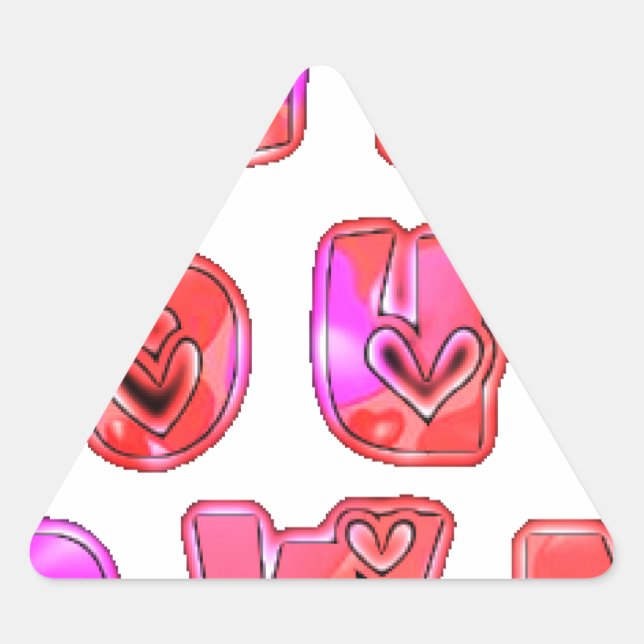 Sticker Triangulaire Faites votre propre coeur Art Design d'impression (Devant)