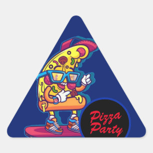 Sticker Triangulaire Fête de pizza Whimsical