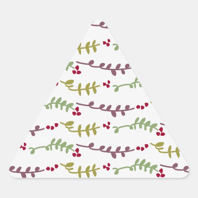 Sticker Triangulaire feuilles et baies (Devant)