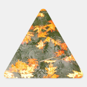 Sticker Triangulaire feuilles tombés sous la pluie