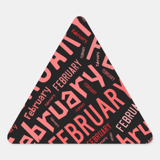Sticker Triangulaire Février Coeur (Devant)