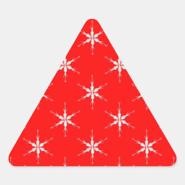 Sticker Triangulaire Flammes De Neige En Verre Sur Arrière - plan Rouge (Devant)