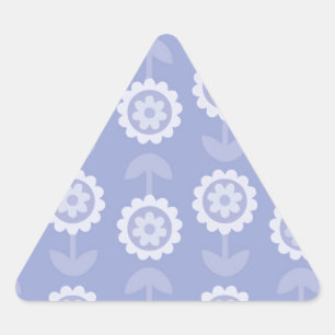 Sticker Triangulaire Fleurs florales violettes d'art motif Abstrait