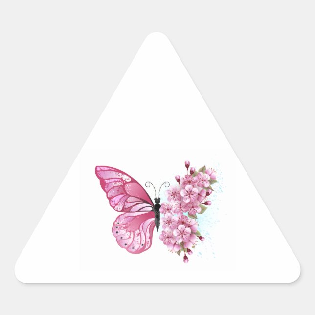 Sticker Triangulaire Flower Butterfly (Devant)