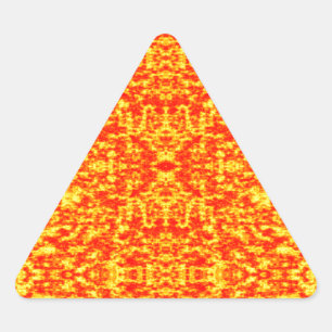 Sticker Triangulaire Fractage Abstrait En Rouge Et Orange