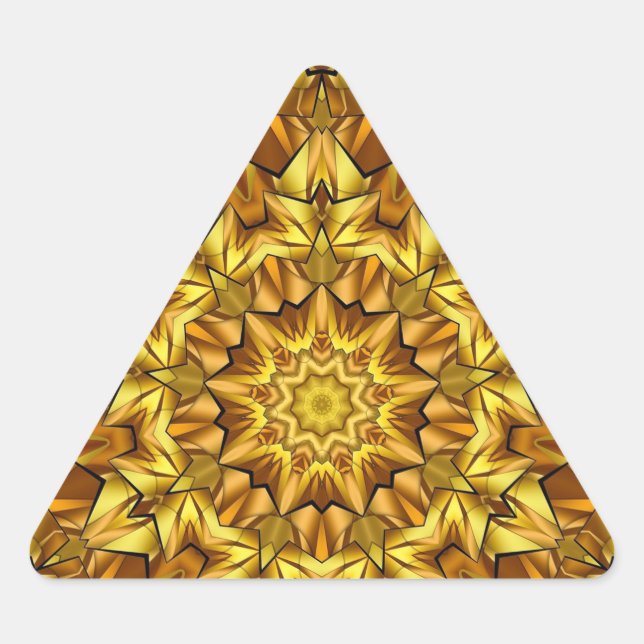 Sticker Triangulaire Golden Mandala Antique Abstract Design-63495 (Devant)