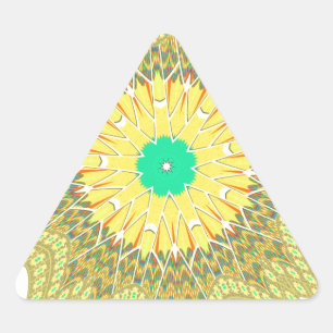 Sticker Triangulaire Golden Yellow African ethnie tribale motif Art