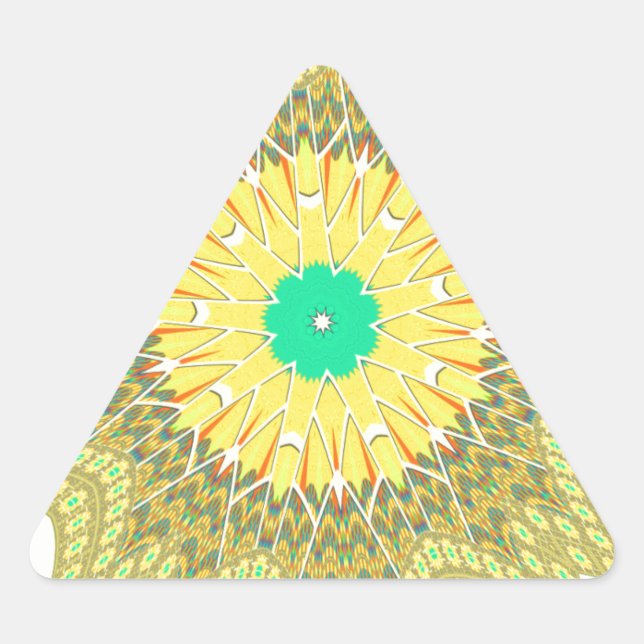Sticker Triangulaire Golden Yellow African ethnie tribale motif Art (Devant)