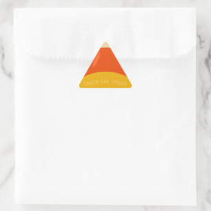 Sticker Triangulaire Halloween Trick ou traiter Corne de bonbons