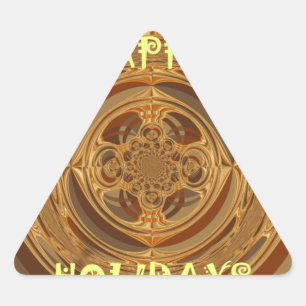 Sticker Triangulaire Happy Holidays Circle Art Print/Design