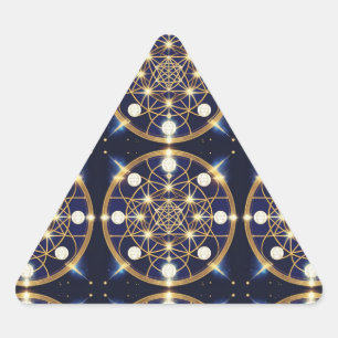 Sticker Triangulaire Harmonie Céleste – La Lumière au Sein de la Grille