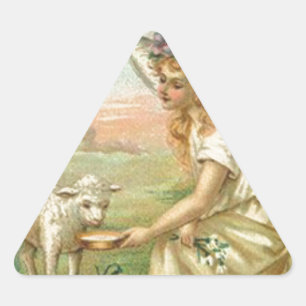 Sticker Triangulaire heureux ange de pâques