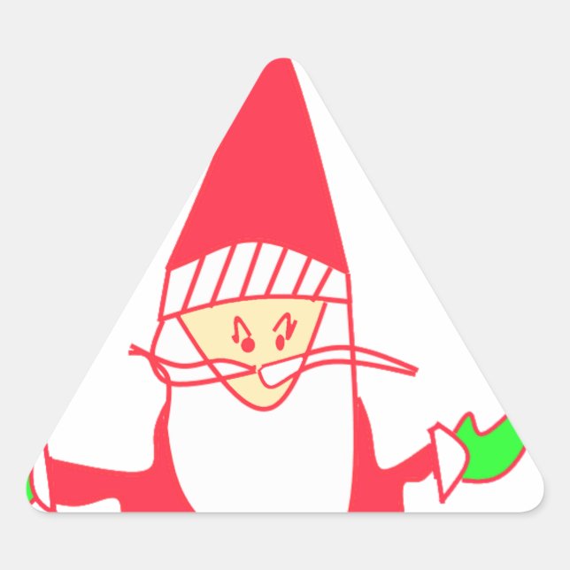 Sticker Triangulaire Ho Ho Ho Merry Christmas From Santa.png (Devant)
