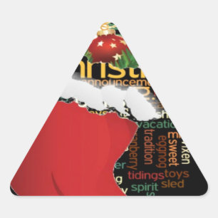 Sticker Triangulaire HoHo ! Merry Christmas TOXITS et Happy New Year