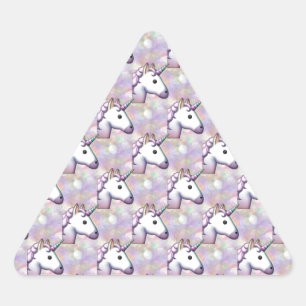 Sticker Triangulaire hologramme licorne émoji
