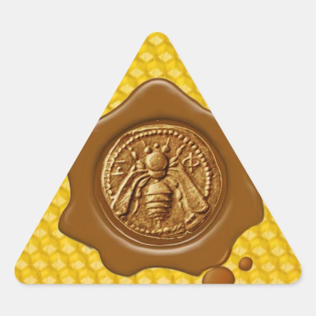 STICKER TRIANGULAIRE HONEY BEE, TRIANGLE DE SCEAU DE CIRE BROWN (Devant)