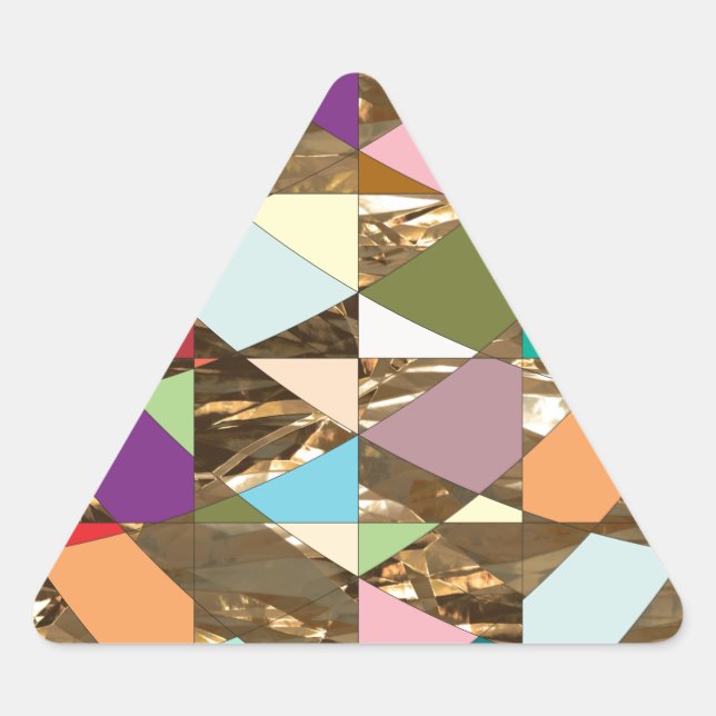 Sticker Triangulaire Huile d'or couleur Abstraite (Devant)