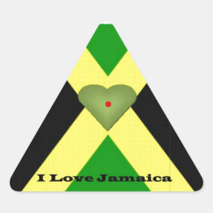 Sticker Triangulaire I Love Jamaica Have a Nice Day and a Better Night